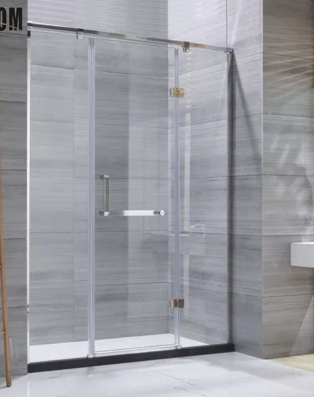 Bathroom glass partition