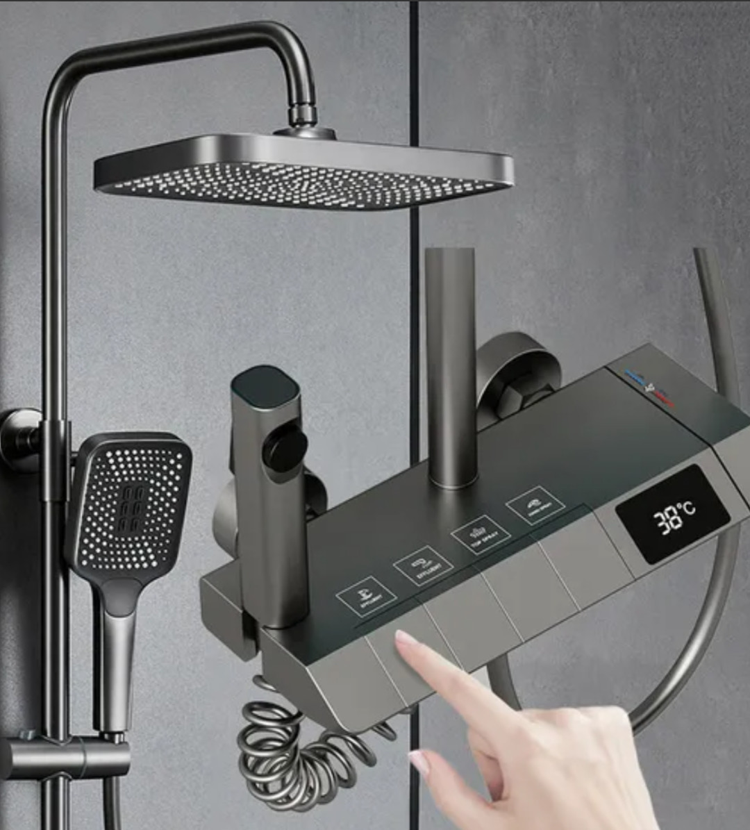 Digital shower button